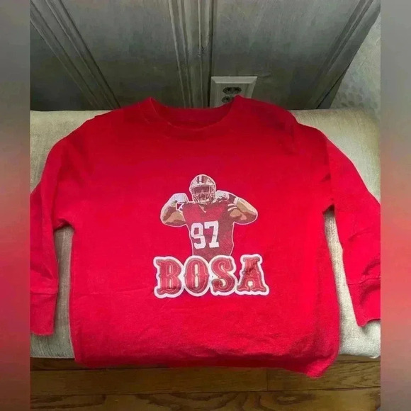 San Francisco 49ers Bosa 97 graphic long sleeve boys 3T NFL football Sunday - Picture 1 of 1